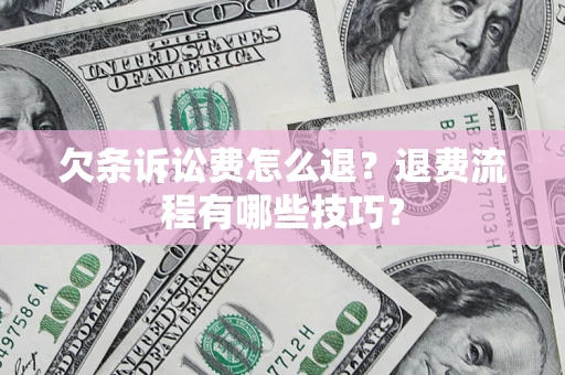 北京欠条诉讼费怎么退？退费流程有哪些技巧？